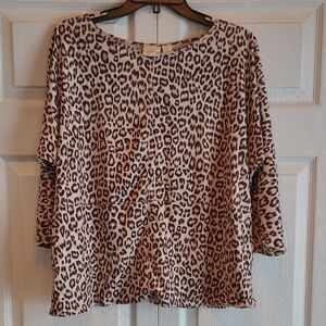 Chico's Animal Print Long Sleeve Top